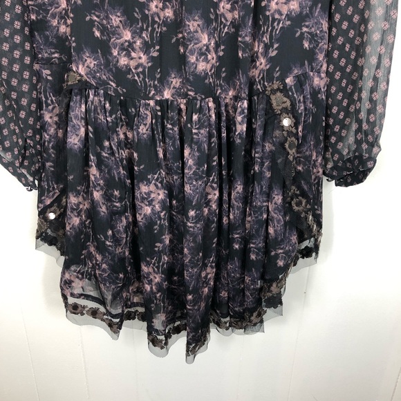 Free People Elsie Midnight Garden Floral Dress Sz S - Picture 5 of 14
